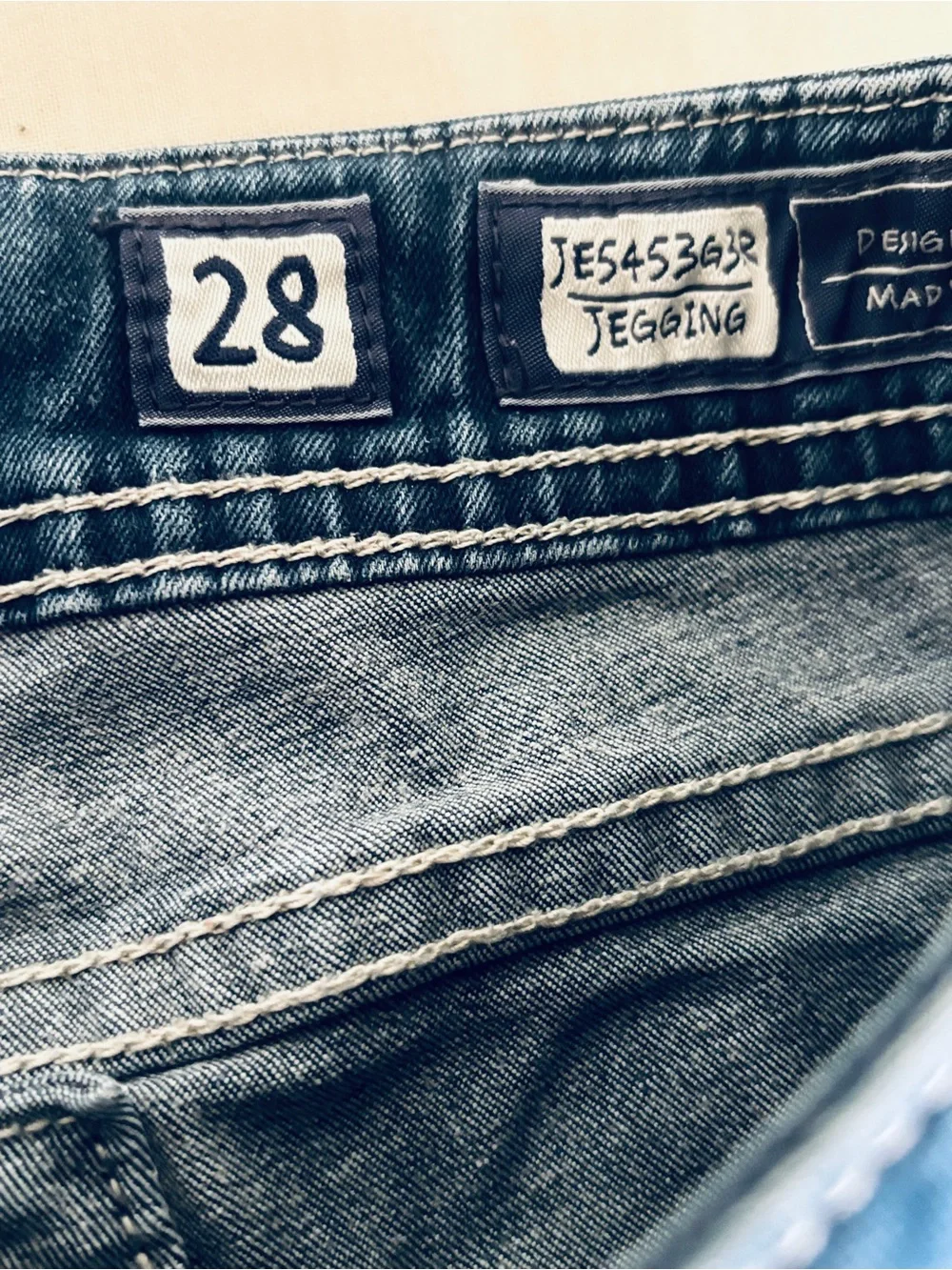 Miss Me Medium-Dark Blue Skinny Jeans with Rhinestone Trim - Picture 7 of 16